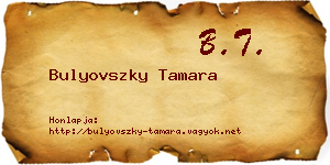 Bulyovszky Tamara névjegykártya